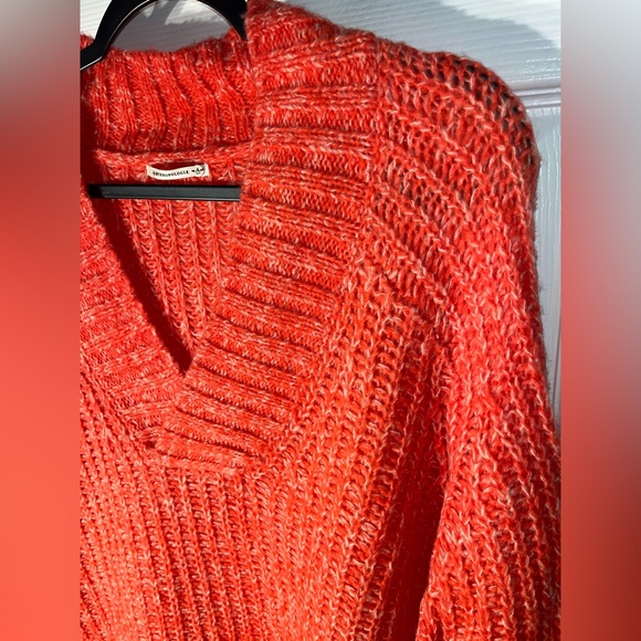 Anthropologie Honore Ribbed Knit Wool Blend Balloon Sleeve Cropped Sweater M - Picture 2 of 7